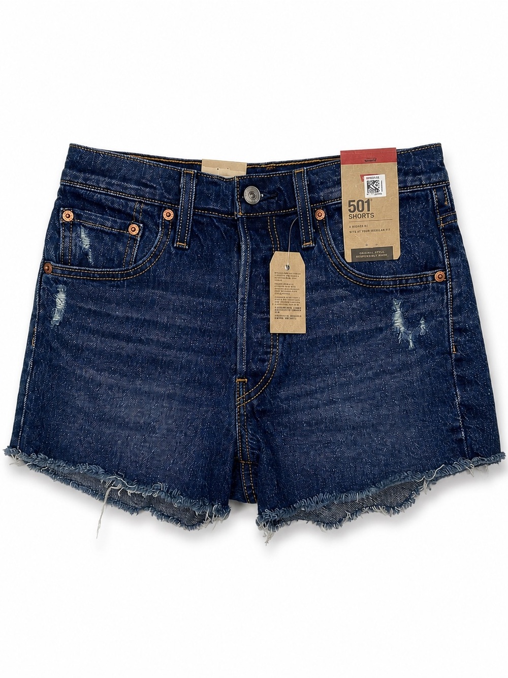 Levi’s 501 Original High Rise Cutoff Denim Shorts Dark Wash Size 28 New w/Tags
